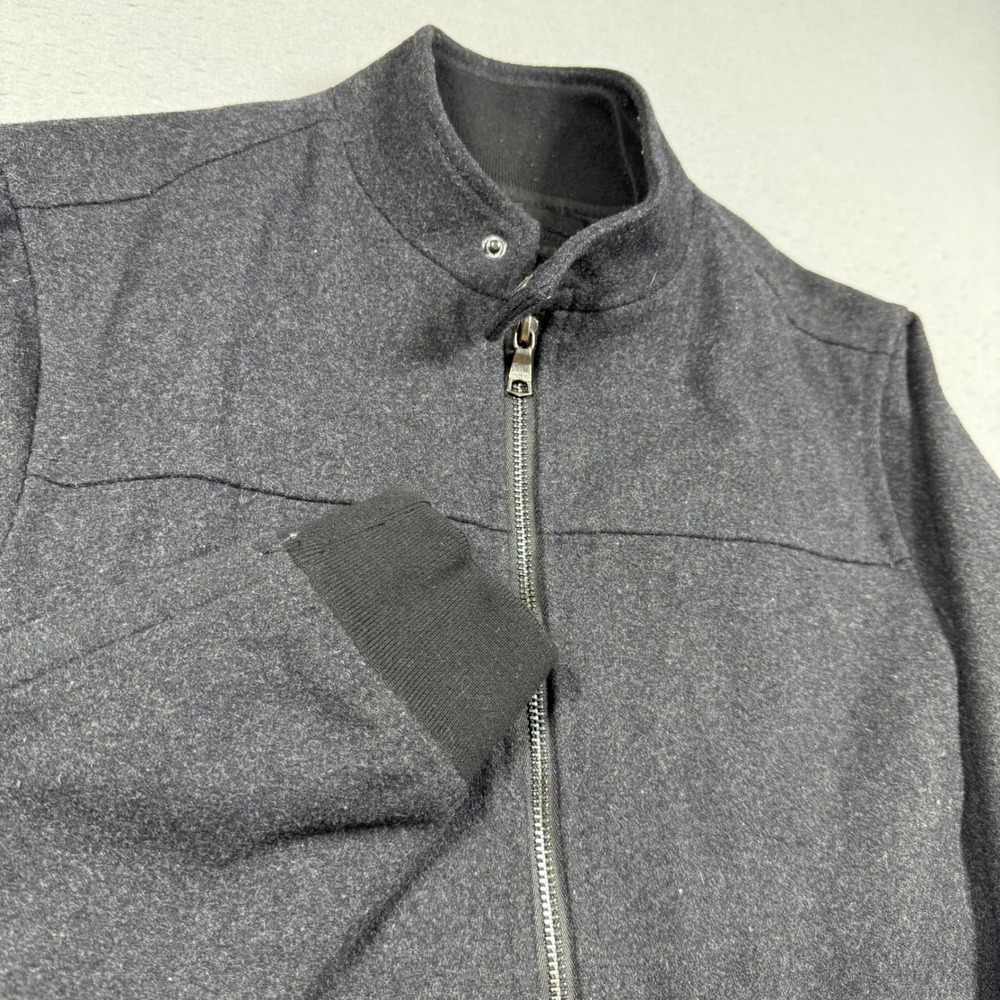 Gap Mens Full Zip Bomber Jacket Charcoal Gray Wool Blend Mock Neck Small